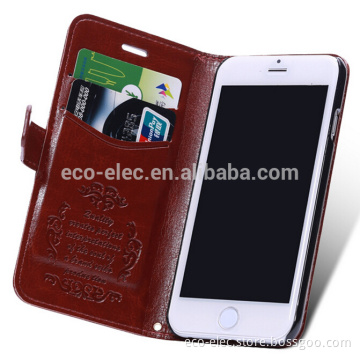 High quality Leather Wallet case stand with card slot for iPhone 6 4.7"